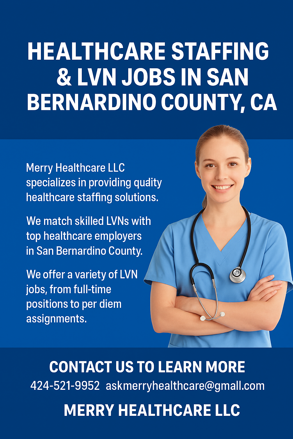 Best LVN Jobs and Healthcare Staffing in San Bernardino County, CA | Merry Healthcare LLC